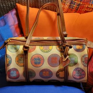 Dooney & Bourke Leather Medallion Barrell Shoulderbag-GUC-Multicolor
